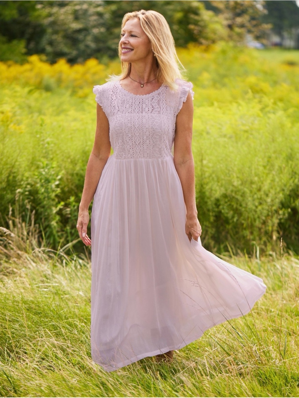 NWOT April Cornell Lavender Poetry Midi Dress size 4 - 6